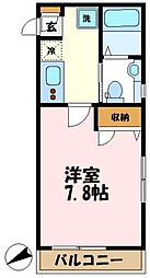 カーサスピカ 1Kの間取図画像