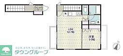カーサ玉川学園 1LDKの間取図画像