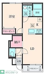 稲城市坂浜アパート 1LDKの間取図画像