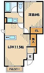 メゾンドミリア 1LDKの間取図画像