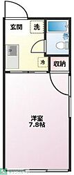 ルミリア三田 1Kの間取図画像