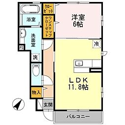 マキメ 1LDKの間取図画像