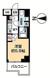 埼玉高速鉄道 川口元郷駅 徒歩5分の賃貸マンション 5階1Kの間取り