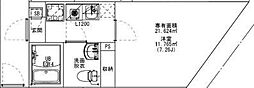 埼玉高速鉄道 鳩ヶ谷駅 徒歩10分の賃貸アパート 2階1Kの間取り