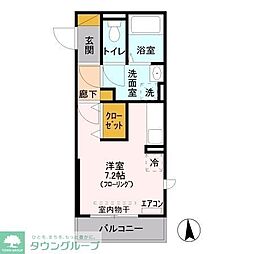 JR京浜東北・根岸線 川口駅 徒歩9分の賃貸アパート 2階ワンルームの間取り
