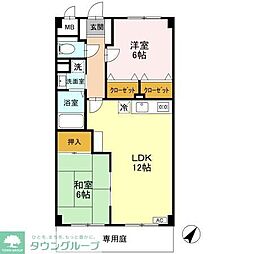 埼玉高速鉄道 南鳩ヶ谷駅 徒歩24分の賃貸マンション 1階2LDKの間取り
