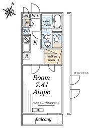リブリ・南与野II 1Kの間取図画像