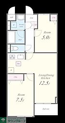 川口市芝3丁目アパート 2LDKの間取図画像