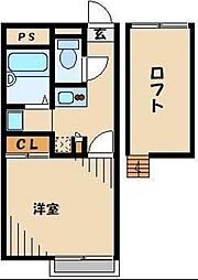 レオパレス藤 1Kの間取図画像