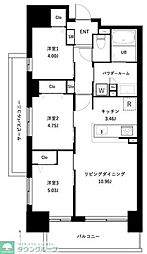アーバンパーク谷在家 3LDKの間取図画像