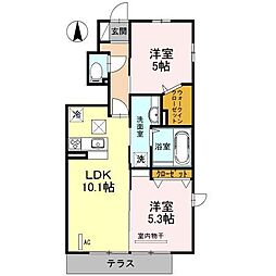 セジュール 2LDKの間取図画像