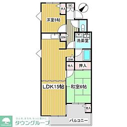 カピス大宮 2LDKの間取図画像