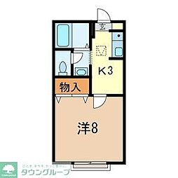 アンジェリーク南浦和 1Kの間取図画像