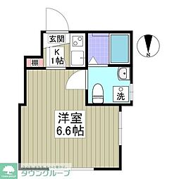 フォルテ西川口 1Kの間取図画像