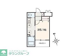 MELLAS川口 1Kの間取図画像