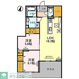 Belleville桜木町 2LDKの間取図画像