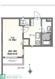 ラビエール戸田新曽A 1Kの間取図画像
