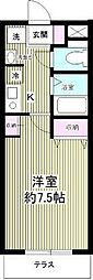鳩ヶ谷ハウス 1Kの間取図画像