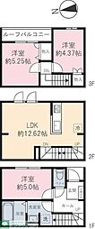 ベルリード 3LDKの間取図画像