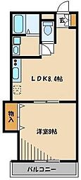 ゴッドマンション 1LDKの間取図画像