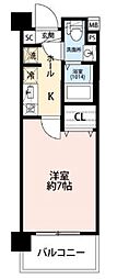 プレール・ドゥーク西川口2 1Kの間取図画像