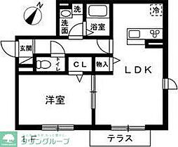 PREXION Bace 南棟 1LDKの間取図画像