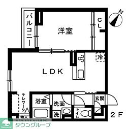 PREXION Bace 南棟 1LDKの間取図画像