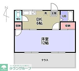 第1春美コーポ 1DKの間取図画像