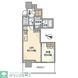 URAWA THE TOWER 1LDKの間取図画像