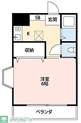 パークパレス 1Kの間取図画像