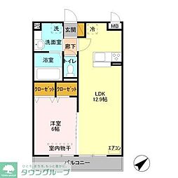 ロイヤルローズ 1LDKの間取図画像