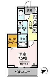 エンペラーA 1Kの間取図画像