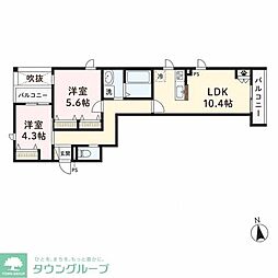 Masoin・Courage 2LDKの間取図画像