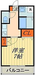 メゾンアプリコット 1Kの間取図画像
