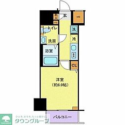 ジェノヴィア青砥スカイガーデン 9階1Kの間取り