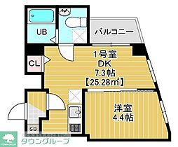 JR総武線 小岩駅 徒歩15分の賃貸マンション 6階1DKの間取り