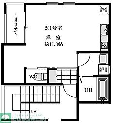 京成押上線 京成立石駅 徒歩10分の賃貸アパート 2階1Kの間取り