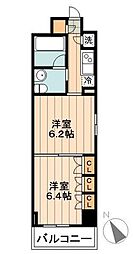 都営大江戸線 清澄白河駅 徒歩11分の賃貸マンション 3階2Kの間取り