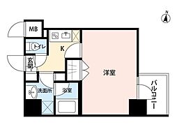 東京メトロ半蔵門線 住吉駅 徒歩9分の賃貸マンション 6階1Kの間取り
