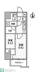 JR総武線 亀戸駅 徒歩5分の賃貸マンション 3階2Kの間取り