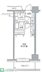 プライムアーバン豊洲 7階ワンルームの間取り