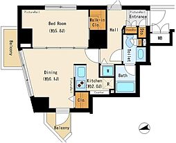 パークアクシス御徒町 4階1LDKの間取り