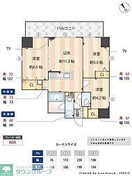 Alivis西葛西norte 2SLDKの間取図画像