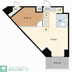 押上PARKSQUARE ワンルームの間取図画像