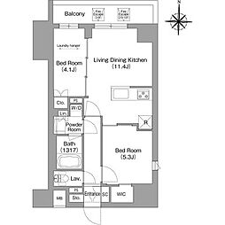 COMFORIA本所吾妻橋2 2LDKの間取図画像