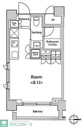 カスタリア菊川 ワンルームの間取図画像