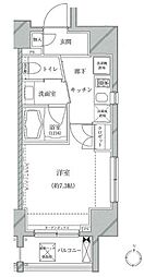 クレイシア亀戸 1Kの間取図画像