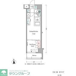 Urbanex蔵前 1DKの間取図画像