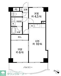 クオーレプロバンス篠崎 2LDKの間取図画像