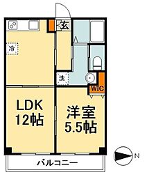ウェスト・コート 1LDKの間取図画像